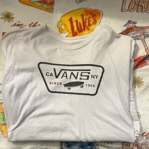 Vans White Logo Long Sleeve